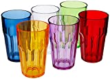 Guzzini Happy Hour Set 6 Vasos Altos Biselados, Material SAN, 420 cc, Multicolor, 8x41 cm, 6 Unidades